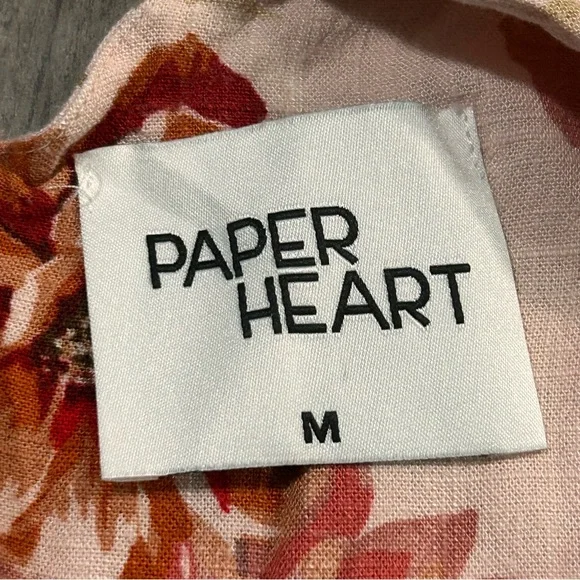 Paper Heart Sleeveless Floral Linen Blend Dress Medium M - Picture 4 of 6